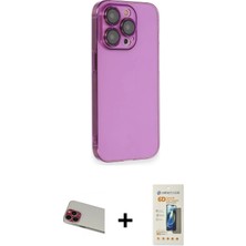 BUTİMAR'S iPhone 13 Pro Max Siluet Minimal Özel Seri - Siyah 6d Mat Seramik Hayalet Nano Ekran Koruyucu + Kırmızı Rainbow Kamera Lens Koruma Cam