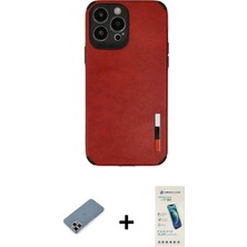 BUTİMAR'S iPhone 13 Pro Max Doruk Asil Koleksiyonu - Şeffaf Pasifik Cam Ekran Koruyucu + Mor Metal Kamera Lens Koruma Cam