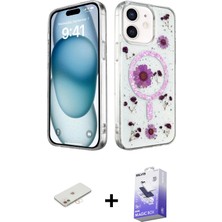 BUTİMAR'S iPhone 12 Kozmos Doku - Siyah Bilvis 5in1 5d Magic Hayalet Cam Ekran Koruyucu + Yeşil Renkli Kamera Lens Koruma Cam