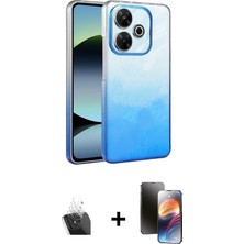 BUTİMAR'S Redmi 13 4g Kıvılcım Minimal Özel Seri - Siyah 3D Antistatik Mat Seramik Nano Ekran Koruyucu + Şeffaf Kamera Lens Koruma Cam