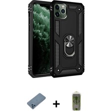 BUTİMAR'S iPhone 11 Pro Max Ahenk Klasik Koleksiyonu - Siyah Joko Magic 5d Hayalet Cam + Mavi Shine Kamera Lens Koruma Cam