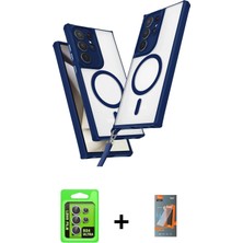 BUTİMAR'S Galaxy S24 Ultra Atlas Doku Koleksiyonu - Siyah Autokit 5in1 Fiber Hayalet Polymer Nano Ekran Koruyucu + Mor Raze Metal Kamera Lens