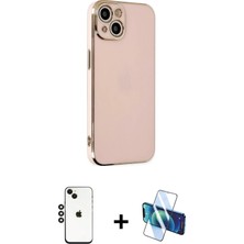 BUTİMAR'S iPhone 14 Yankı Serisi - Siyah 3D Antistatik Cam Ekran Koruyucu + Siyah Shine Kamera Lens
