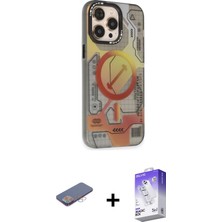 BUTİMAR'S iPhone 13 Pro Max Siluet Modern Koleksiyonu - Siyah Bilvis 5in1 3D Magic Cam Ekran Koruyucu + Pembe Renkli Kamera Lens Koruma Cam