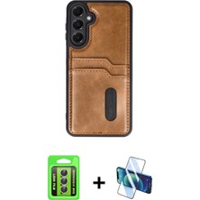 BUTİMAR'S Galaxy A15 4g Yörünge Işık Serisi - Siyah 3D Antistatik Seramik Nano Ekran Koruyucu + Gümüş Raze Metal Kamera Lens