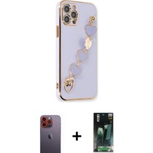 BUTİMAR'S iPhone 12 Pro Nova Işık Prime - Siyah 360 Mat Full Body Arka Koruyucu + Turuncu Neon Fosforlu Kamera Lens