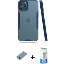 BUTİMAR'S iPhone 12 Pro Max Atlas Asil Serisi - Siyah 5d Eko Cam Ekran Koruyucu + Gökkuşağı Shine Kamera Lens Koruma Cam