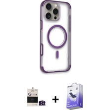 BUTİMAR'S iPhone 14 Pro Max Eksen Klasik Koleksiyonu - Siyah Bilvis 5in1 5d Magic Hayalet Cam Ekran Koruyucu + Derin Mor Bilvis Titan Kamera Lens