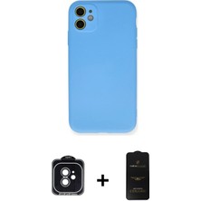 BUTİMAR'S iPhone 11 Ahenk Serisi - Siyah 6d Antistatik Mat Seramik Hayalet Nano Ekran Koruyucu + Siyah Pvd Metal Kamera Lens