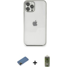 BUTİMAR'S iPhone 12 Pro Max Vadi Minimal - Siyah Joko Magic 5d Hayalet Cam + Gold Shine Kamera Lens Koruma Cam