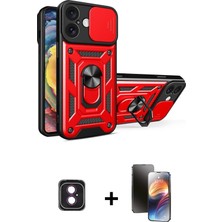 BUTİMAR'S iPhone 16 Ahenk Klasik - Siyah 3D Antistatik Mat Seramik Nano Ekran Koruyucu + Pembe Pvd Metal Kamera Lens