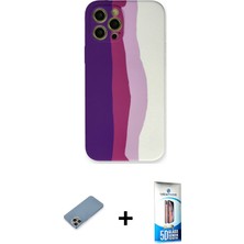 BUTİMAR'S iPhone 12 Pro Max Yadigar Çizgi - Siyah 5d Eko Cam Ekran Koruyucu + Gökkuşağı Shine Kamera Lens Koruma Cam