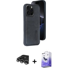 BUTİMAR'S iPhone 14 Pro Max Yörünge Işık Serisi - Siyah Bilvis 5in1 5d Magic Hayalet Cam Ekran Koruyucu + Gümüş Raze Metal Kamera Lens