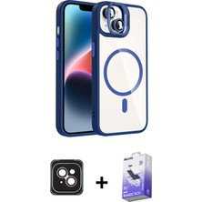 BUTİMAR'S iPhone 14 Yadigar Asil Koleksiyonu - Siyah Bilvis 5in1 5d Magic Hayalet Cam Ekran Koruyucu + Pembe Pvd Metal Kamera Lens