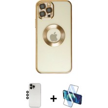 BUTİMAR'S iPhone 12 Pro Pusula Form - Siyah 3D Antistatik Seramik Nano Ekran Koruyucu + Siyah Shine Kamera Lens