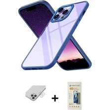 BUTİMAR'S iPhone 14 Pro Max Nova Işık Serisi - Siyah 6d Mat Seramik Hayalet Nano Ekran Koruyucu + Gümüş Band Metal Kamera Lens