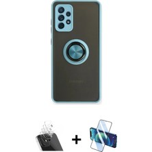 BUTİMAR'S Galaxy A72 Yörünge Çizgi - Siyah 3D Antistatik Cam Ekran Koruyucu + Şeffaf Kamera Lens Koruma Cam