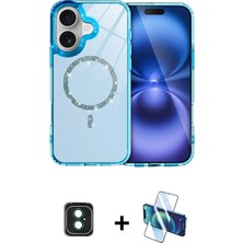 BUTİMAR'S iPhone 16 Kıvılcım Form Prime - Siyah 3D Antistatik Seramik Nano Ekran Koruyucu + Yeşil Pvd Metal Kamera Lens