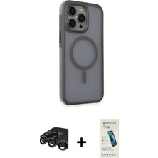 BUTİMAR'S iPhone 15 Pro Max Çekirdek Yansıma Prime - Şeffaf Pasifik Cam Ekran Koruyucu + Lacivert Raze Metal Kamera Lens