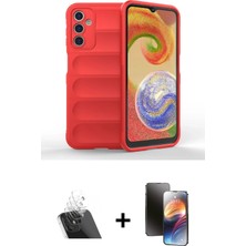 BUTİMAR'S Galaxy A14 4g Atlas Koleksiyonu - Siyah 3D Antistatik Mat Seramik Nano Ekran Koruyucu + Şeffaf Kamera Lens Koruma Cam