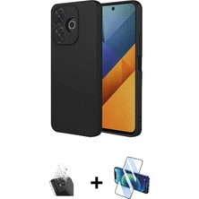 BUTİMAR'S Redmi 13 4g Ahenk Serisi - Siyah 3D Antistatik Seramik Nano Ekran Koruyucu + Şeffaf Kamera Lens Koruma Cam