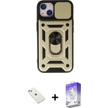 BUTİMAR'S iPhone 14 Ahenk Klasik - Siyah Bilvis 5in1 3D Magic Cam Ekran Koruyucu + Pembe Diamond Kamera Lens