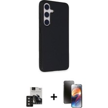 BUTİMAR'S Galaxy S24 Akış Asil Koleksiyonu - Siyah 3D Antistatik Mat Seramik Nano Ekran Koruyucu + Titan Gri Pvd Metal Kamera Lens