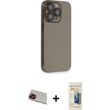 BUTİMAR'S iPhone 13 Pro Max Siluet Minimal Özel Seri - Siyah 6d Mat Seramik Hayalet Nano Ekran Koruyucu + Kırmızı Rainbow Kamera Lens Koruma Cam