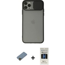 BUTİMAR'S iPhone 11 Pro Vadi Çizgi - Siyah 5d Hayalet Cam Ekran Koruyucu + Gold Shine Kamera Lens Koruma Cam