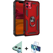 BUTİMAR'S iPhone 11 Ahenk Klasik Koleksiyonu - Siyah 3D Antistatik Cam Ekran Koruyucu + Mavi Raze Metal Kamera Lens