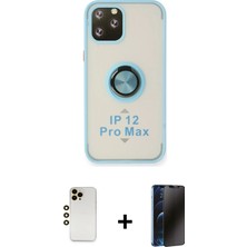 BUTİMAR'S iPhone 12 Pro Max Yörünge Çizgi - Siyah 3D Antistatik Hayalet Cam Ekran Koruyucu + Gold Shine Kamera Lens