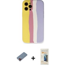 BUTİMAR'S iPhone 12 Pro Max Yadigar Çizgi - Siyah 6d Mat Seramik Hayalet Nano Ekran Koruyucu + Kırmızı Metal Kamera Lens Koruma Cam