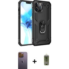 BUTİMAR'S iPhone 12 Pro Max Ahenk Klasik Koleksiyonu - Siyah Joko Magic 5d Hayalet Cam + Sarı Neon Fosforlu Kamera Lens