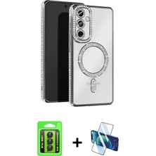 BUTİMAR'S Galaxy A15 4g Zirve Doku Prime - Siyah 3D Antistatik Seramik Nano Ekran Koruyucu + Siyah Raze Metal Kamera Lens