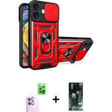 BUTİMAR'S iPhone 16 Ahenk Klasik - Siyah 360 Mat Full Body Arka Koruyucu + Pembe Raze Metal Kamera Lens