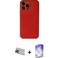 BUTİMAR'S iPhone 13 Pro Max Yadigar Klasik - Siyah Bilvis 5in1 3D Magic Cam Ekran Koruyucu + Mavi Rainbow Kamera Lens Koruma Cam