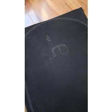 Altınpamuk Seccade Düz Siyah-Kabe -Nakış Işleme Yumuşak Iç Dolgulu 70X115