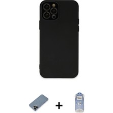 BUTİMAR'S iPhone 12 Pro Max Çekirdek Modern Serisi - Siyah Joko Magic 5d Cam + Siyah Metal Kamera Lens Koruma Cam