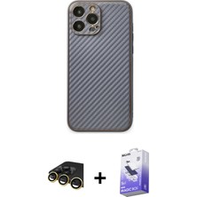 BUTİMAR'S iPhone 13 Pro Max Ahenk Işık - Siyah Bilvis 5in1 5d Magic Hayalet Cam Ekran Koruyucu + Gold Raze Metal Kamera Lens