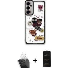 BUTİMAR'S Galaxy A25 5g Çekirdek Asil - Siyah 6d Antistatik Mat Seramik Hayalet Nano Ekran Koruyucu + Şeffaf Kamera Lens Koruma Cam