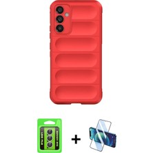 BUTİMAR'S Galaxy A25 5g Atlas Koleksiyonu - Siyah 3D Antistatik Seramik Nano Ekran Koruyucu + Gümüş Raze Metal Kamera Lens