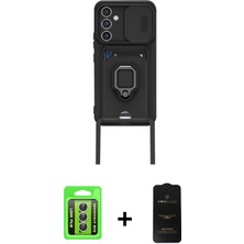 BUTİMAR'S Galaxy A15 4g Vadi Form Prime - Siyah 6d Antistatik Mat Seramik Hayalet Nano Ekran Koruyucu + Gümüş Raze Metal Kamera Lens