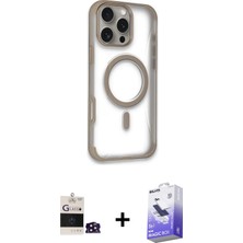 BUTİMAR'S iPhone 14 Pro Max Eksen Klasik Koleksiyonu - Siyah Bilvis 5in1 5d Magic Hayalet Cam Ekran Koruyucu + Derin Mor Bilvis Titan Kamera Lens