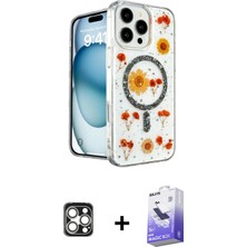 BUTİMAR'S iPhone 16 Pro Max Kozmos Doku - Siyah Bilvis 5in1 5d Magic Hayalet Cam Ekran Koruyucu + Gümüş Pvd Metal Kamera Lens