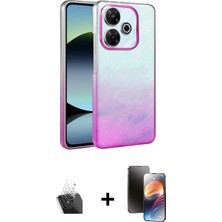 BUTİMAR'S Redmi 13 4g Kıvılcım Minimal Özel Seri - Siyah 3D Antistatik Mat Seramik Nano Ekran Koruyucu + Şeffaf Kamera Lens Koruma Cam