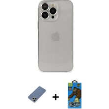BUTİMAR'S iPhone 13 Pro Max Ufuk Minimal Özel Seri - Siyah 18D Cam Ekran Koruyucu + Açık Yeşil Metal Kamera Lens Koruma Cam