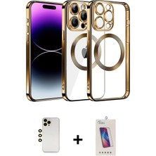 BUTİMAR'S iPhone 13 Pro Max Pusula Form - Siyah Joko 5d Cam + Gold Shine Kamera Lens