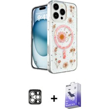 BUTİMAR'S iPhone 16 Pro Max Kozmos Doku - Siyah Bilvis 5in1 5d Magic Hayalet Cam Ekran Koruyucu + Gümüş Pvd Metal Kamera Lens