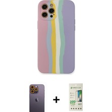 BUTİMAR'S iPhone 12 Pro Max Yadigar Çizgi - Siyah 20D Premium Cam Ekran Koruyucu + Sarı Neon Fosforlu Kamera Lens