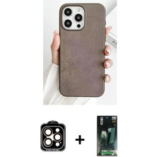 BUTİMAR'S iPhone 15 Pro Max Pusula Modern - Siyah 360 Mat Full Body Arka Koruyucu + Turuncu Pvd Metal Kamera Lens